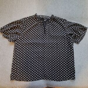Ann Taylor  black floral top size LP